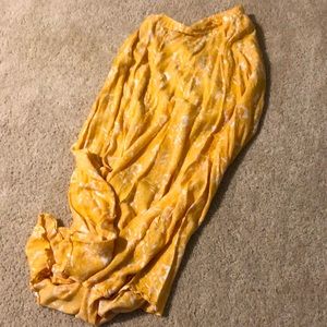 Yellow hi-lo maxi skirt with mini liner